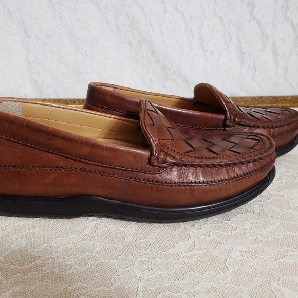 Mens Brown Leather Dockers Loafers - Picture 6 of 6